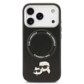 Karl Lagerfeld Karl Lagerfeld iPhone 17 Pro/iPhone 18 Pro Handyhülle MagSafe Karl-&-Choupette-Pins - Schwarz