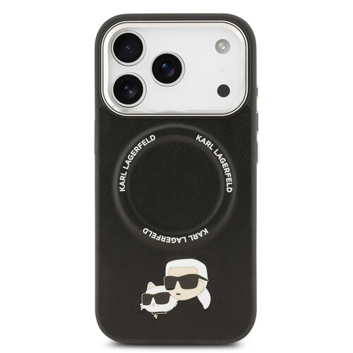 Karl Lagerfeld Karl Lagerfeld iPhone 17 Pro/iPhone 18 Pro Handyhülle MagSafe Karl-&-Choupette-Pins - Schwarz