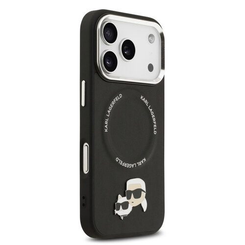 Karl Lagerfeld Karl Lagerfeld iPhone 17 Pro/iPhone 18 Pro Handyhülle MagSafe Karl-&-Choupette-Pins - Schwarz