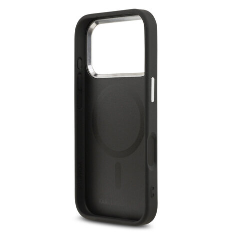 Karl Lagerfeld Karl lagerfeld iPhone 17 Pro Back cover coque - MagSafe - K&C Pins - Noir