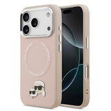Karl Lagerfeld Karl lagerfeld iPhone 17 Pro Backcover hoesje - MagSafe - K&C Pins - Roze