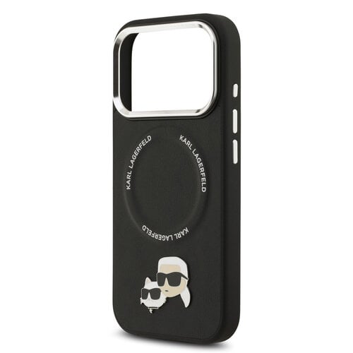 Karl Lagerfeld Karl Lagerfeld iPhone 17 Pro/iPhone 18 Pro Handyhülle MagSafe Karl-&-Choupette-Pins - Schwarz