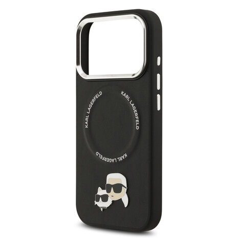 Karl Lagerfeld Karl lagerfeld iPhone 17 Pro Backcover hoesje - MagSafe - K&C Pins - Zwart Karl Lagerfeld Karl lagerfeld iPhone 17 Pro Backcover hoesje - MagSafe - K&C Pins - Zwart
