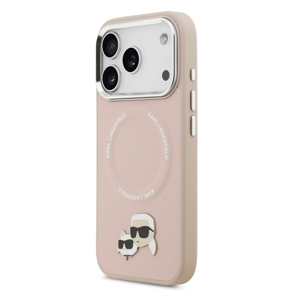 Karl Lagerfeld Karl lagerfeld iPhone 17 Pro Back cover coque - MagSafe - K&C Pins - Rose