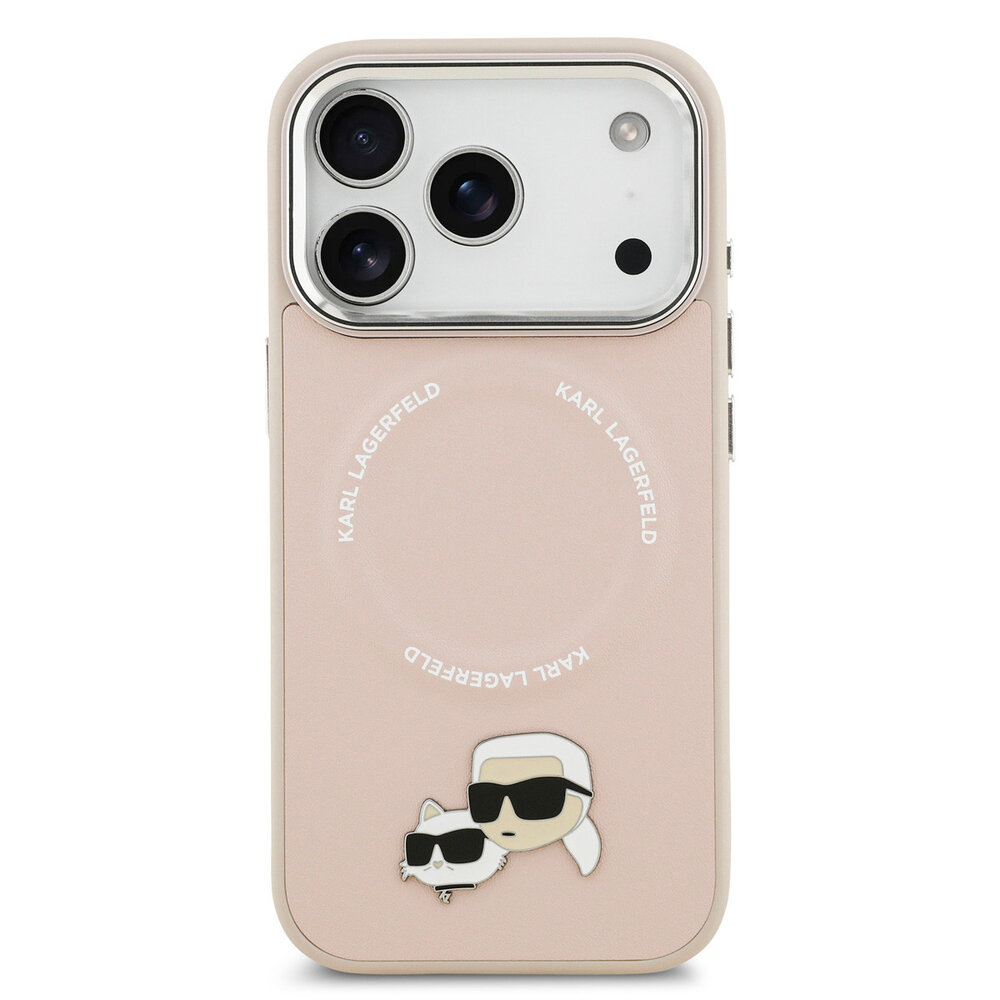 Karl Lagerfeld Karl lagerfeld iPhone 17 Pro Back cover coque - MagSafe - K&C Pins - Rose