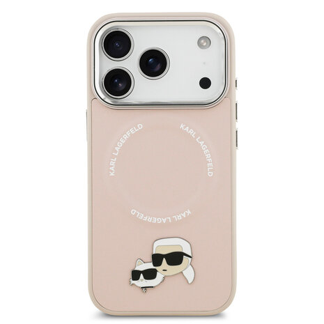 Karl Lagerfeld Karl lagerfeld iPhone 17 Pro Back cover coque - MagSafe - K&C Pins - Rose