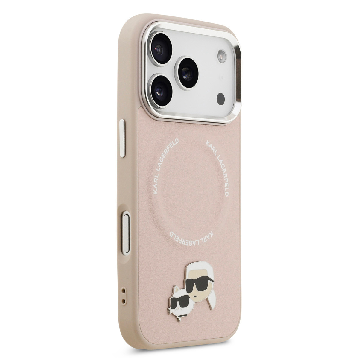 Karl Lagerfeld Karl lagerfeld iPhone 17 Pro Backcover hoesje - MagSafe - K&C Pins - Roze, foto 4 van 6