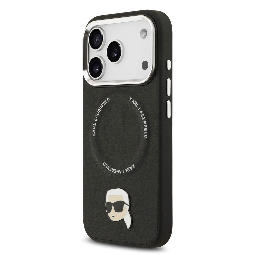 Karl Lagerfeld Karl lagerfeld iPhone 17 Pro Back cover coque - MagSafe - K&C Pins - Noir Karl Lagerfeld Karl lagerfeld iPhone 17 Pro Back cover coque - MagSafe - K&C Pins - Noir
