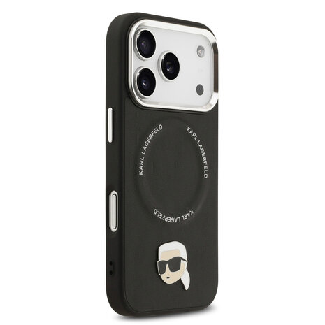Karl Lagerfeld Karl lagerfeld iPhone 17 Pro Back cover coque - MagSafe - K&C Pins - Noir Karl Lagerfeld Karl lagerfeld iPhone 17 Pro Back cover coque - MagSafe - K&C Pins - Noir