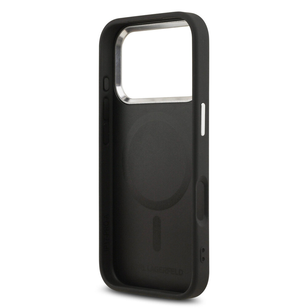 Karl Lagerfeld Karl lagerfeld iPhone 17 Pro Back cover coque - MagSafe - K&C Pins - Noir Karl Lagerfeld Karl lagerfeld iPhone 17 Pro Back cover coque - MagSafe - K&C Pins - Noir