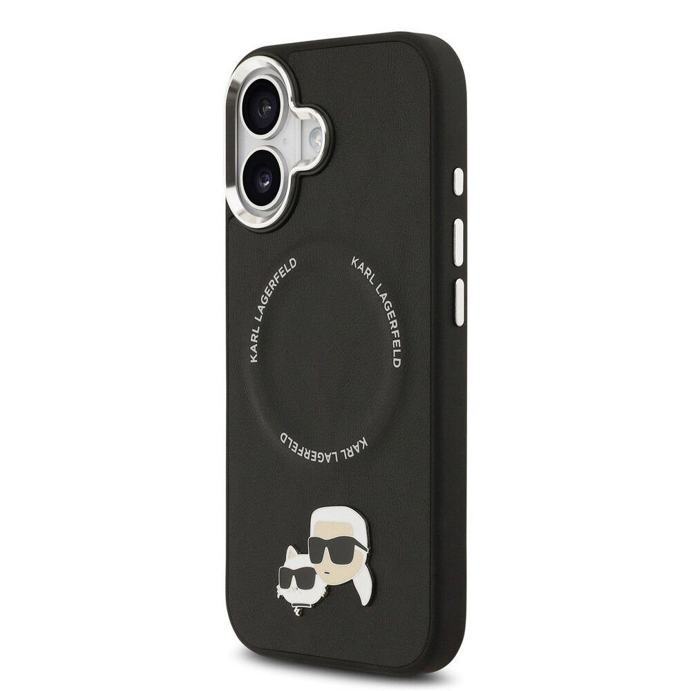 Karl Lagerfeld Karl lagerfeld iPhone 17 Back cover coque - MagSafe - K&C Pins - Noir Karl Lagerfeld Karl lagerfeld iPhone 17 Back cover coque - MagSafe - K&C Pins - Noir