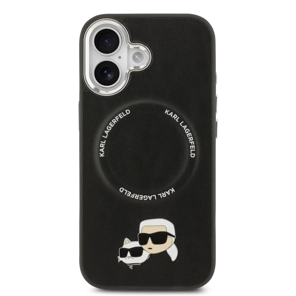 Karl Lagerfeld Karl lagerfeld iPhone 17 Backcover hoesje - MagSafe - K&C Pins - Zwart