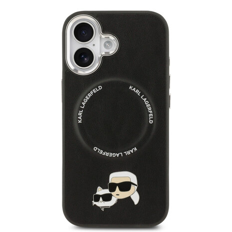 Karl Lagerfeld Karl lagerfeld iPhone 17 Backcover hoesje - MagSafe - K&C Pins - Zwart