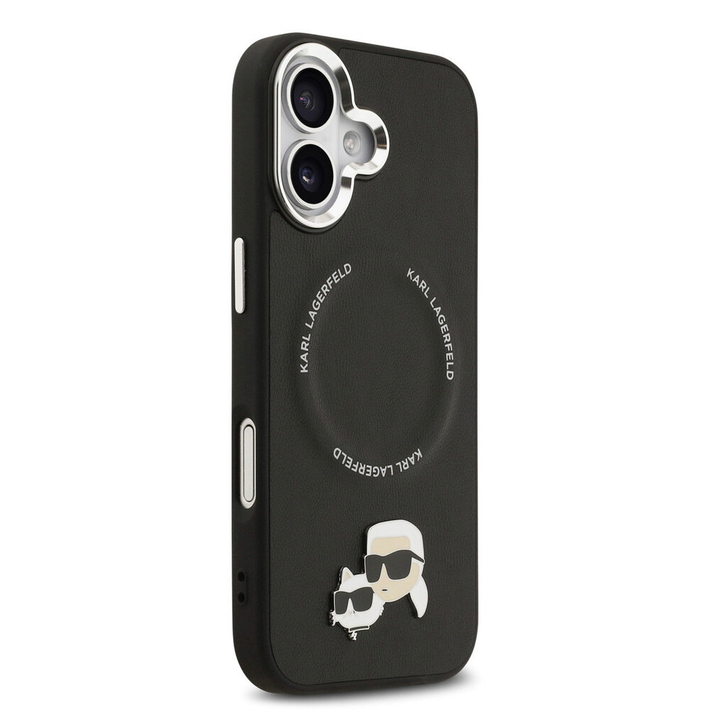 Karl Lagerfeld Karl lagerfeld iPhone 17 Back cover coque - MagSafe - K&C Pins - Noir Karl Lagerfeld Karl lagerfeld iPhone 17 Back cover coque - MagSafe - K&C Pins - Noir