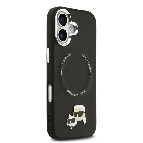 Karl Lagerfeld Karl lagerfeld iPhone 17 Back cover coque - MagSafe - K&C Pins - Noir Karl Lagerfeld Karl lagerfeld iPhone 17 Back cover coque - MagSafe - K&C Pins - Noir