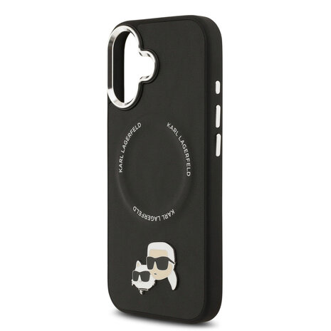 Karl Lagerfeld Karl lagerfeld iPhone 17 Backcover hoesje - MagSafe - K&C Pins - Zwart