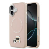 Karl Lagerfeld Karl lagerfeld iPhone 17 Backcover hoesje - MagSafe - K&C Pins - Roze
