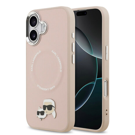 Karl Lagerfeld Karl lagerfeld iPhone 17 Back cover coque - MagSafe - K&C Pins - Rose Karl Lagerfeld Karl lagerfeld iPhone 17 Back cover coque - MagSafe - K&C Pins - Rose