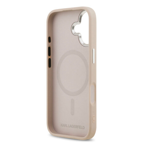 Karl Lagerfeld Karl lagerfeld iPhone 17 Backcover hoesje - MagSafe - K&C Pins - Roze
