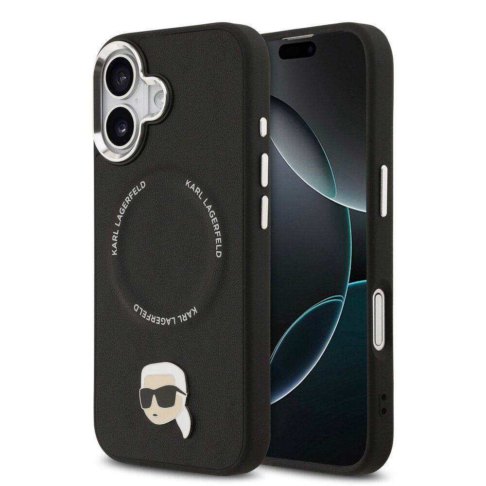 Karl Lagerfeld Karl lagerfeld iPhone 17 Back-Cover hul - MagSafe - K&C Pins - Schwarz