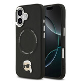 Karl Lagerfeld Karl lagerfeld iPhone 17 Backcover hoesje - MagSafe - K&C Pins - Zwart
