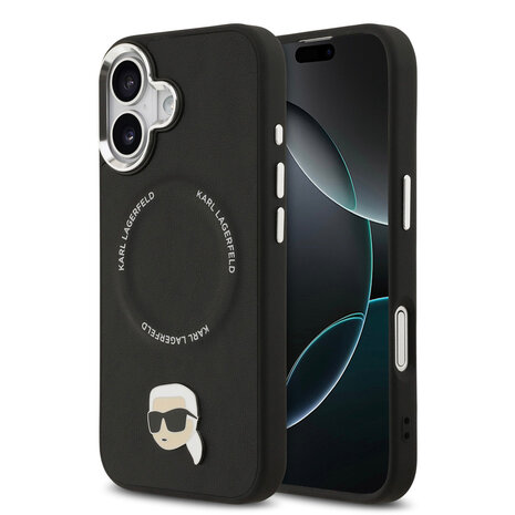 Karl Lagerfeld Karl lagerfeld iPhone 17 Back-Cover hul - MagSafe - K&C Pins - Schwarz