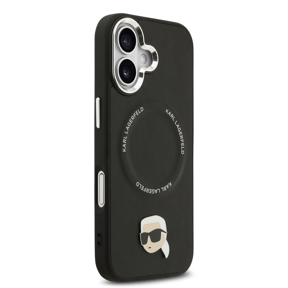 Karl Lagerfeld Karl lagerfeld iPhone 17 Back-Cover hul - MagSafe - K&C Pins - Schwarz