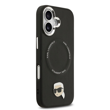Karl Lagerfeld Karl lagerfeld iPhone 17 Backcover hoesje - MagSafe - K&C Pins - Zwart