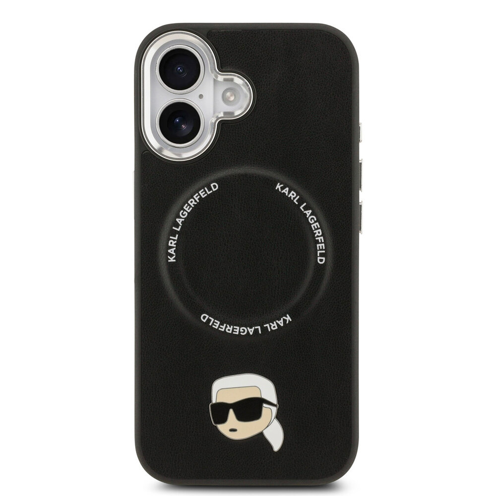 Karl Lagerfeld Karl lagerfeld iPhone 17 Backcover hoesje - MagSafe - K&C Pins - Zwart