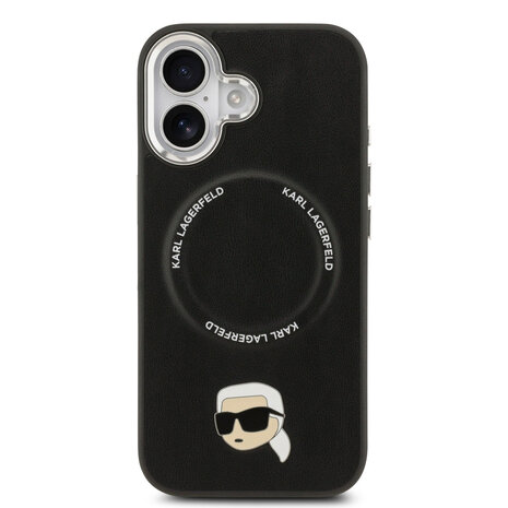 Karl Lagerfeld Karl lagerfeld iPhone 17 Backcover hoesje - MagSafe - K&C Pins - Zwart