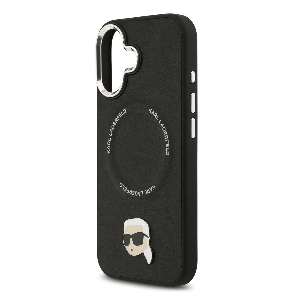 Karl Lagerfeld Karl lagerfeld iPhone 17 Back-Cover hul - MagSafe - K&C Pins - Schwarz