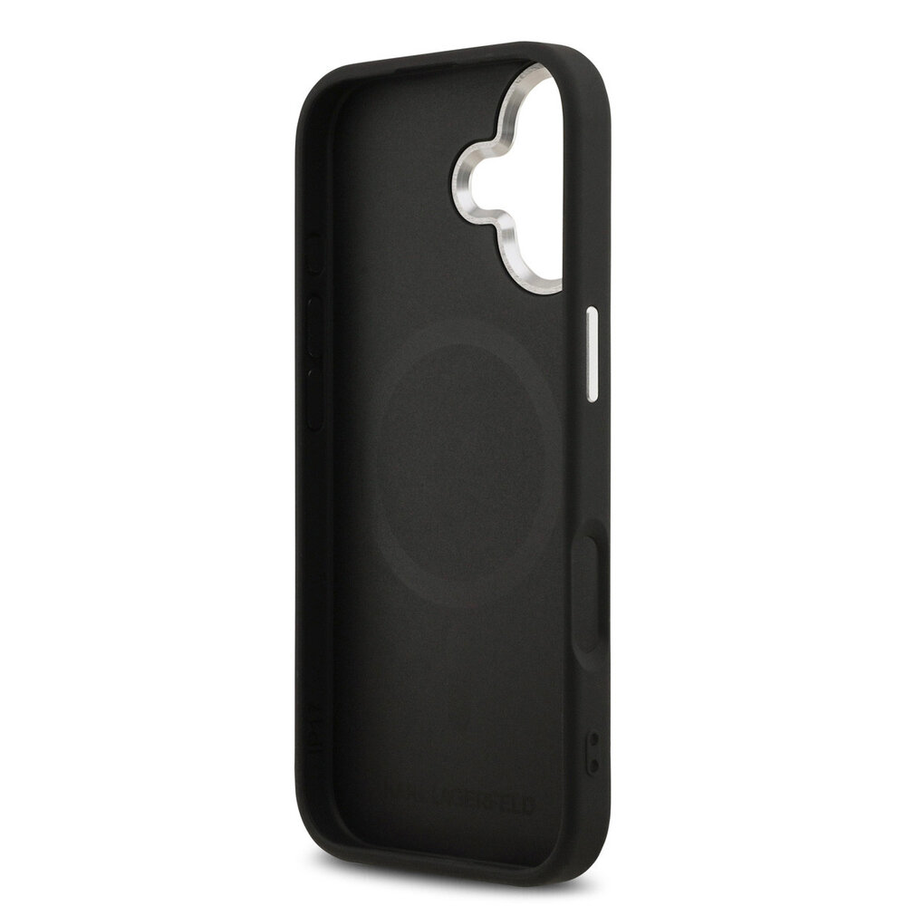 Karl Lagerfeld Karl lagerfeld iPhone 17 Backcover hoesje - MagSafe - K&C Pins - Zwart