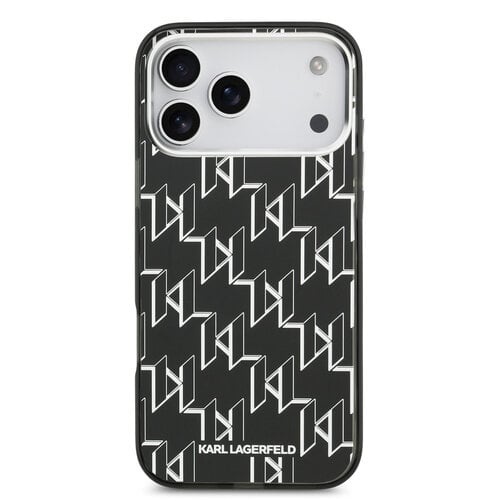 Karl Lagerfeld Karl Lagerfeld iPhone 17 Pro Max/iPhone 18 Pro Max Handyhülle MagSafe IML KC-Monogramm aus Metall - Schwarz