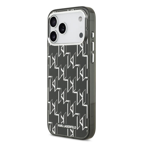 Karl Lagerfeld Karl Lagerfeld iPhone 17 Pro Max/iPhone 18 Pro Max Handyhülle MagSafe IML KC-Monogramm aus Metall - Schwarz