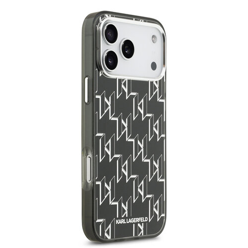 Karl Lagerfeld Karl Lagerfeld iPhone 17 Pro Max/iPhone 18 Pro Max Handyhülle MagSafe IML KC-Monogramm aus Metall - Schwarz