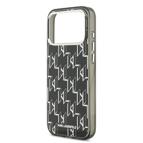 Karl Lagerfeld Karl Lagerfeld iPhone 17 Pro Max/iPhone 18 Pro Max Handyhülle MagSafe IML KC-Monogramm aus Metall - Schwarz