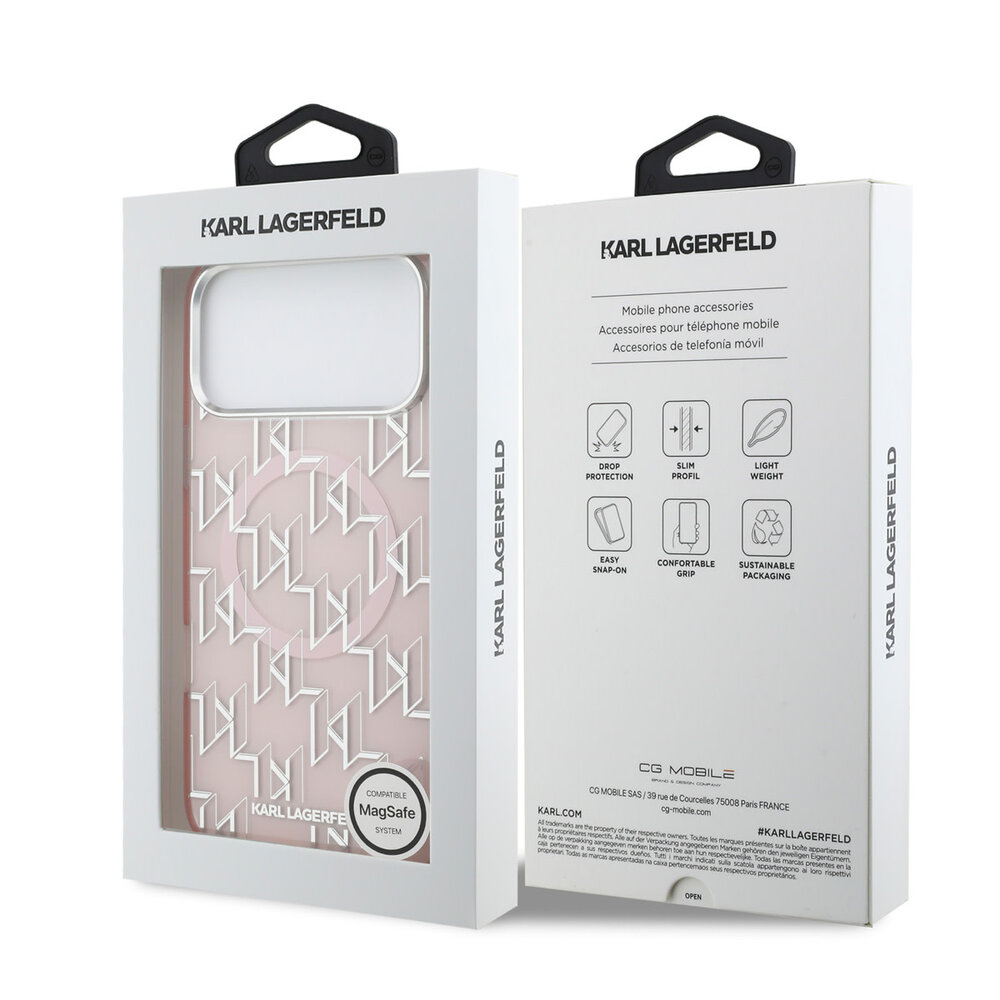 Karl Lagerfeld Karl lagerfeld iPhone 17 Pro Max Back cover coque - MagSafe - IML metal monogram kc - Rose Karl Lagerfeld Karl lagerfeld iPhone 17 Pro Max Back cover coque - MagSafe - IML metal monogram kc - Rose
