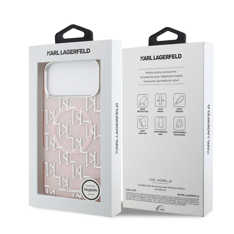 Karl Lagerfeld Karl lagerfeld iPhone 17 Pro Max Back cover coque - MagSafe - IML metal monogram kc - Rose Karl Lagerfeld Karl lagerfeld iPhone 17 Pro Max Back cover coque - MagSafe - IML metal monogram kc - Rose