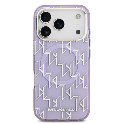 Karl Lagerfeld Karl Lagerfeld iPhone 17 Pro Max/iPhone 18 Pro Max Handyhülle MagSafe IML KC-Monogramm aus Metall - Violett