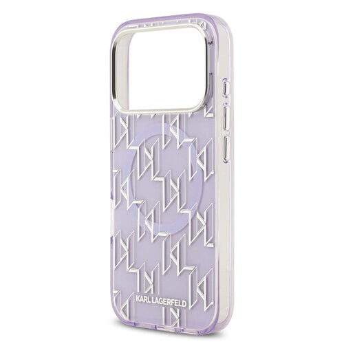 Karl Lagerfeld Karl Lagerfeld iPhone 17 Pro Max/iPhone 18 Pro Max Handyhülle MagSafe IML KC-Monogramm aus Metall - Violett