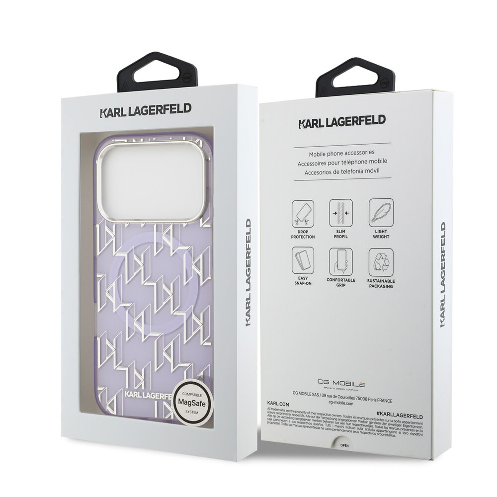 Karl Lagerfeld Karl lagerfeld iPhone 17 Pro Max Back cover coque - MagSafe - IML metal monogram kc - Violet Karl Lagerfeld Karl lagerfeld iPhone 17 Pro Max Back cover coque - MagSafe - IML metal monogram kc - Violet