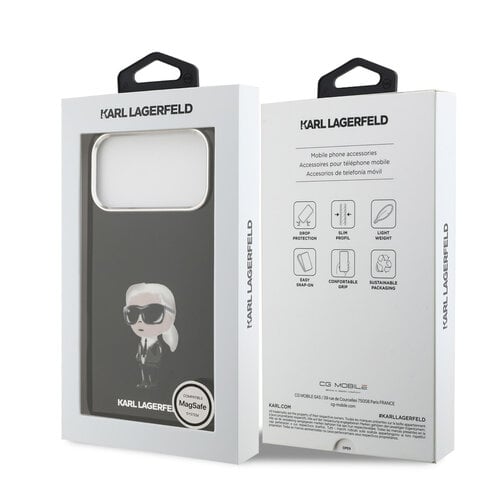 Karl Lagerfeld Karl Lagerfeld iPhone 17 Pro Max/iPhone 18 Pro Max Handyhülle MagSafe IML-Aquarelldesign - Schwarz