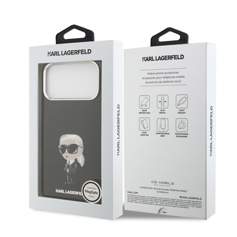 Karl Lagerfeld Karl lagerfeld iPhone 17 Pro Max Back cover coque - MagSafe - IML Aquarelle - Noir Karl Lagerfeld Karl lagerfeld iPhone 17 Pro Max Back cover coque - MagSafe - IML Aquarelle - Noir