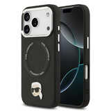 Karl Lagerfeld Karl lagerfeld iPhone 17 Pro Max Backcover hoesje - MagSafe - K&C Pins - Zwart