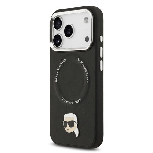 Karl Lagerfeld Karl Lagerfeld iPhone 17 Pro Max/iPhone 18 Pro Max Handyhülle MagSafe Karl-&-Choupette-Pins - Schwarz