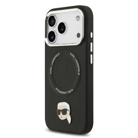 Karl Lagerfeld Karl lagerfeld iPhone 17 Pro Max Back cover coque - MagSafe - K&C Pins - Noir Karl Lagerfeld Karl lagerfeld iPhone 17 Pro Max Back cover coque - MagSafe - K&C Pins - Noir