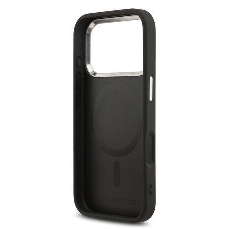 Karl Lagerfeld Karl lagerfeld iPhone 17 Pro Max Back cover coque - MagSafe - K&C Pins - Noir Karl Lagerfeld Karl lagerfeld iPhone 17 Pro Max Back cover coque - MagSafe - K&C Pins - Noir