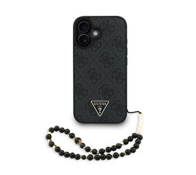 Guess Guess iPhone 16 Back cover coque - MagSafe - 4G Triangle Logo With Strap - Rose Guess Guess iPhone 16 Back cover coque - MagSafe - 4G Triangle Logo With Strap - Rose