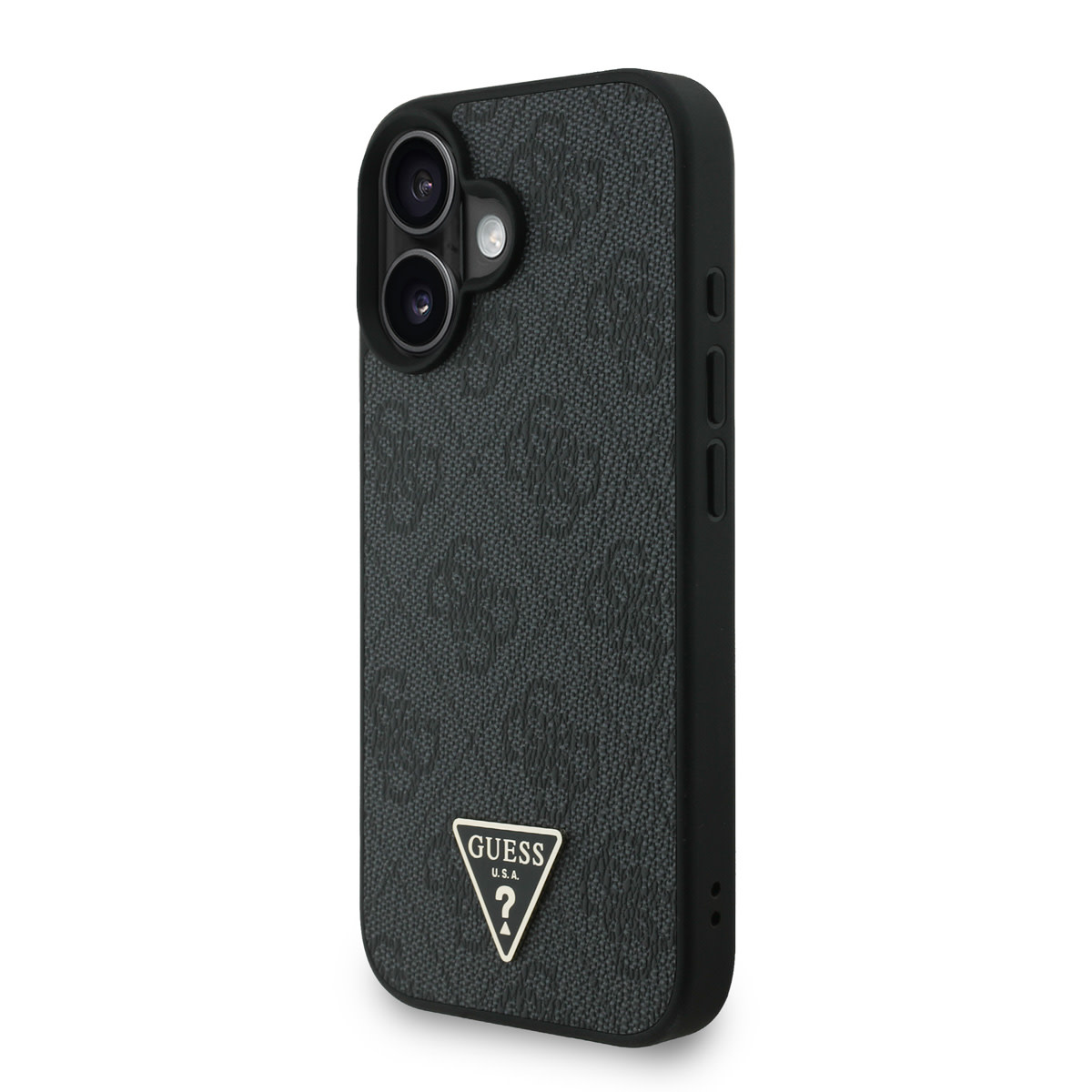 Guess Guess iPhone 16 Backcover hoesje - MagSafe - 4G Triangle Logo Pearl Strap - Zwart, foto 3 van 6
