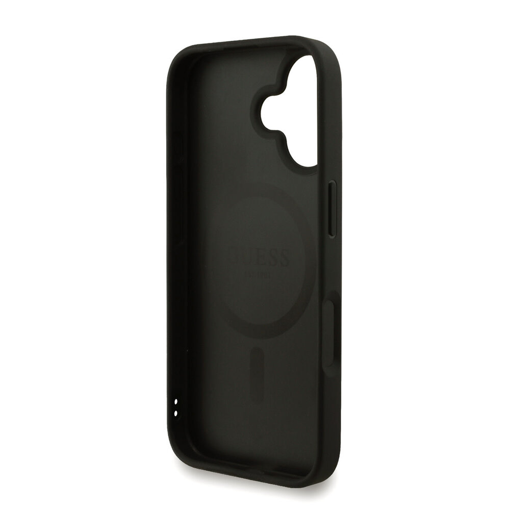 Guess Guess iPhone 16 Backcover hoesje - MagSafe - 4G Triangle Logo With Strap - Roze